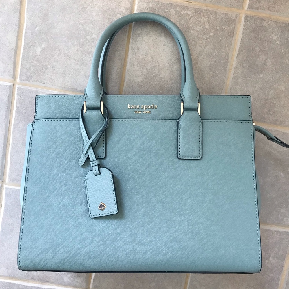 KATE SPADE MEDIUM SATCHEL SEASIDE BLUE CROSSBODY - Picture 4 of 7